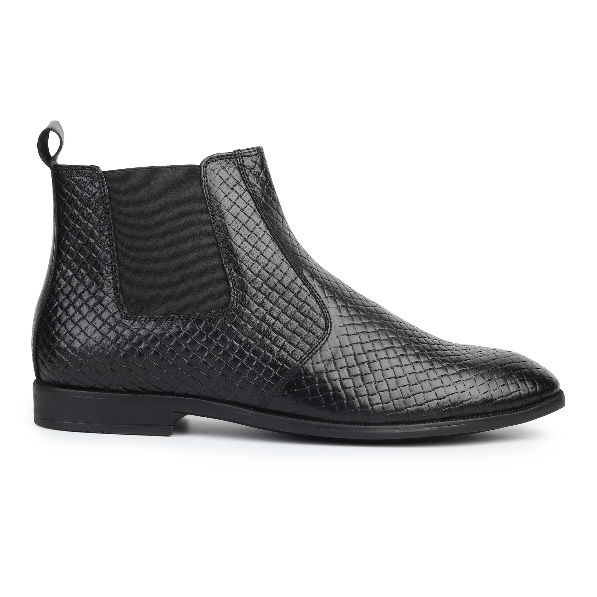 Griffin Chelsea Boots – Black Textured Genuine Leather Men’s Shoes - Image 8