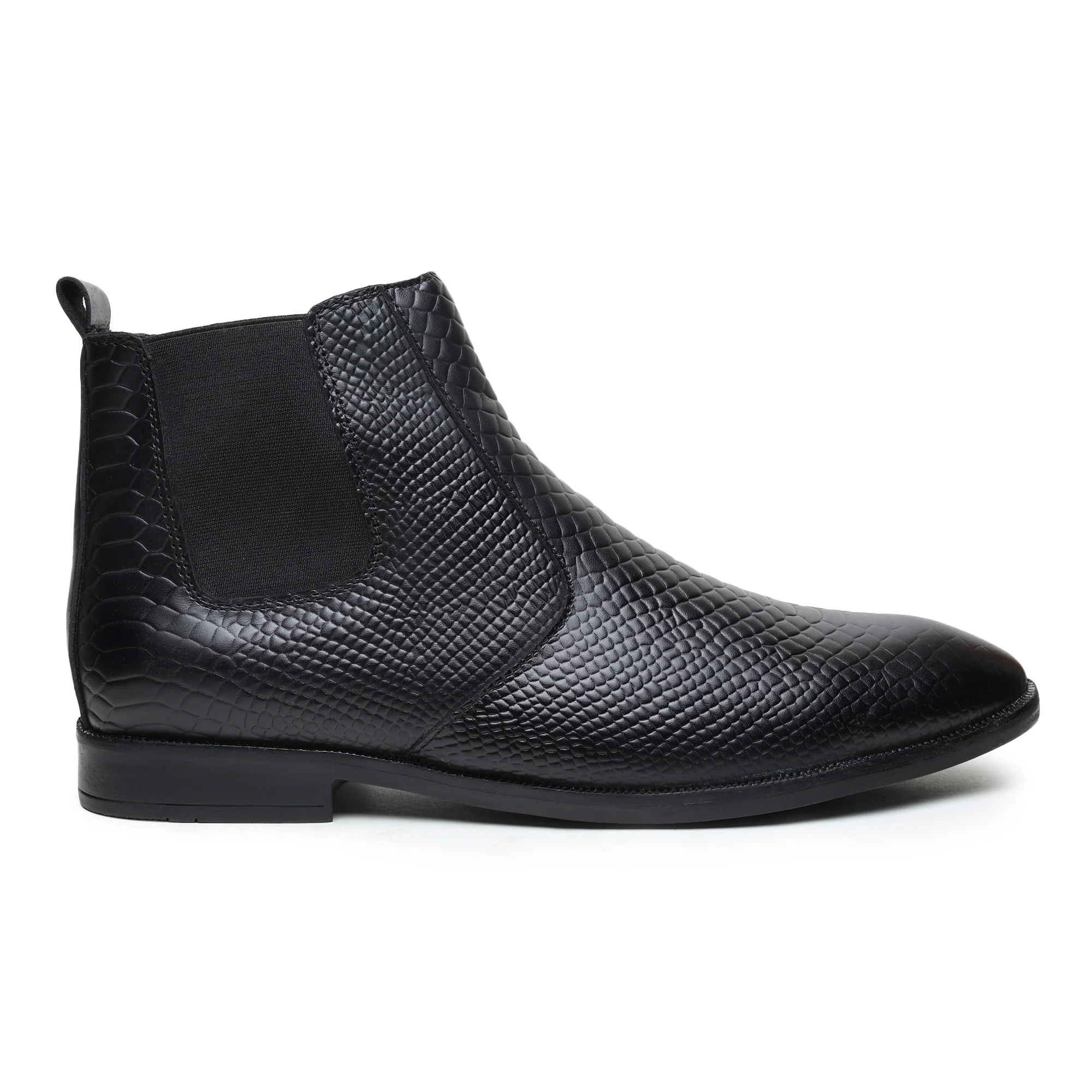 Hawk Chelsea Boots – Black Textured Genuine Leather Men’s Shoes - Image 8