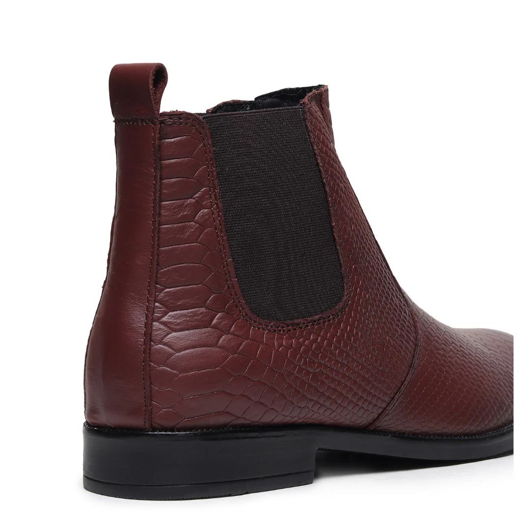 Hawk Chelsea Boots – Brown Textured Genuine Leather Men’s Shoes - Image 10