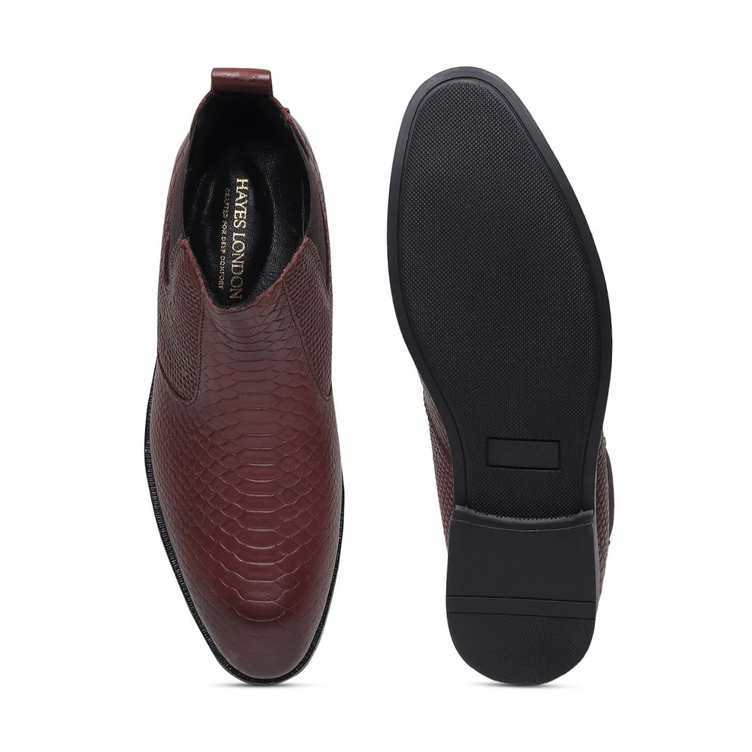 Hawk Chelsea Boots – Brown Textured Genuine Leather Men’s Shoes - Image 12