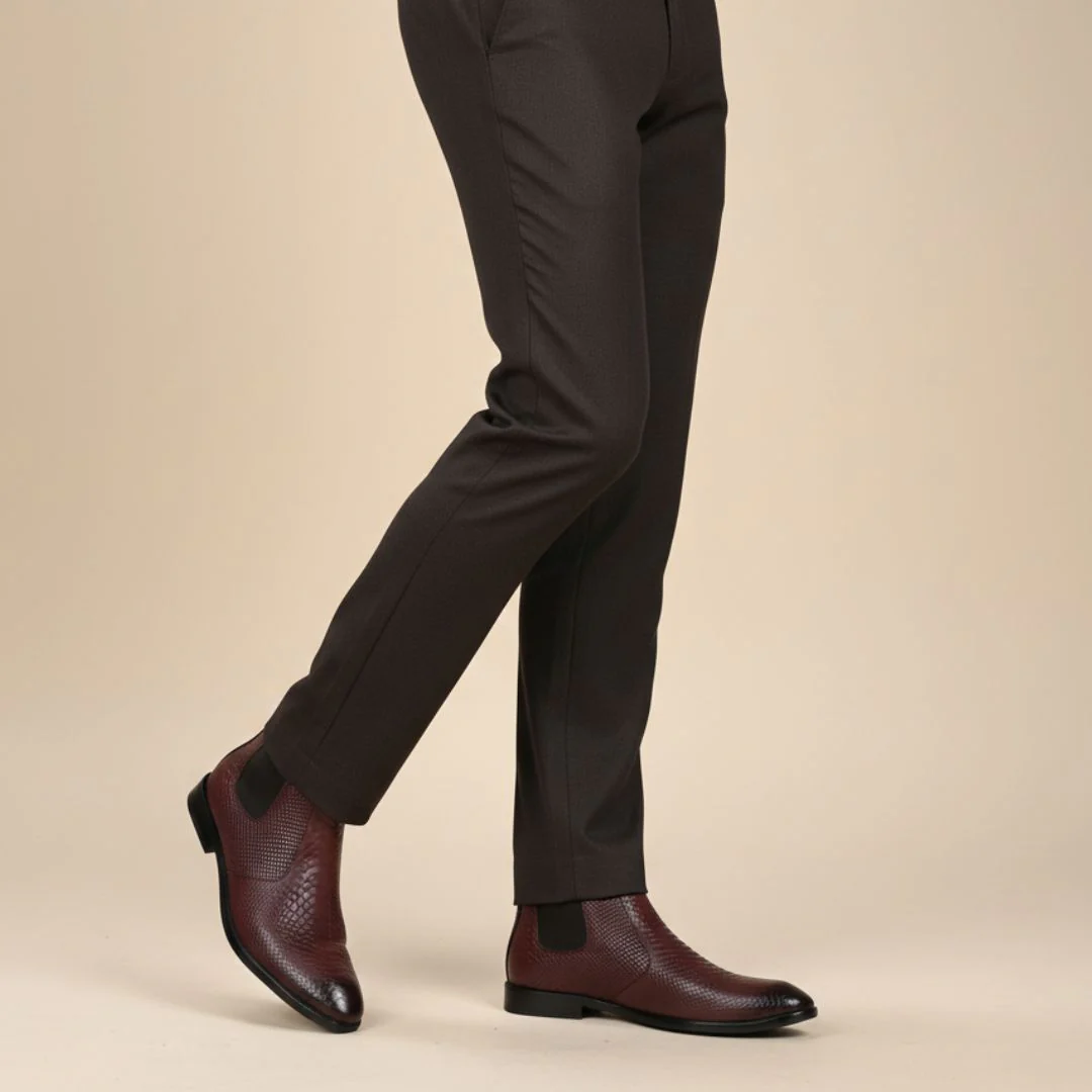 Hawk Chelsea Boots – Brown Textured Genuine Leather Men’s Shoes - Image 17