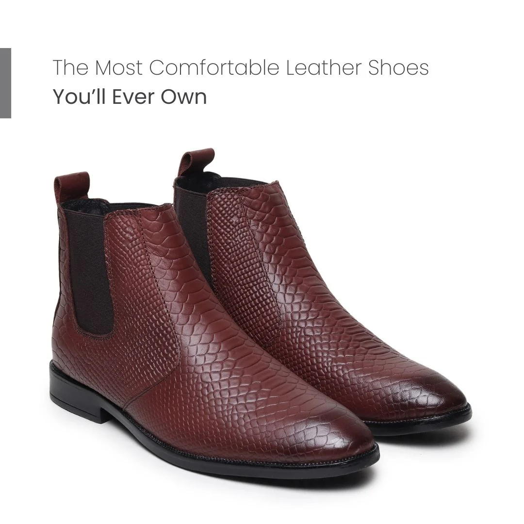 Hawk Chelsea Boots – Brown Textured Genuine Leather Men’s Shoes - Image 5