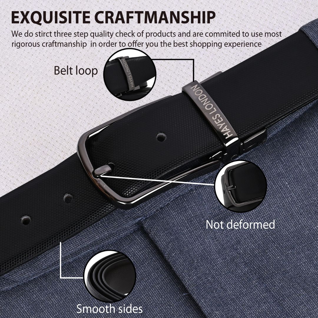 Italian Leather Reversible Black & Brown Belt For Men (Leather Texture: Braided) - Image 5