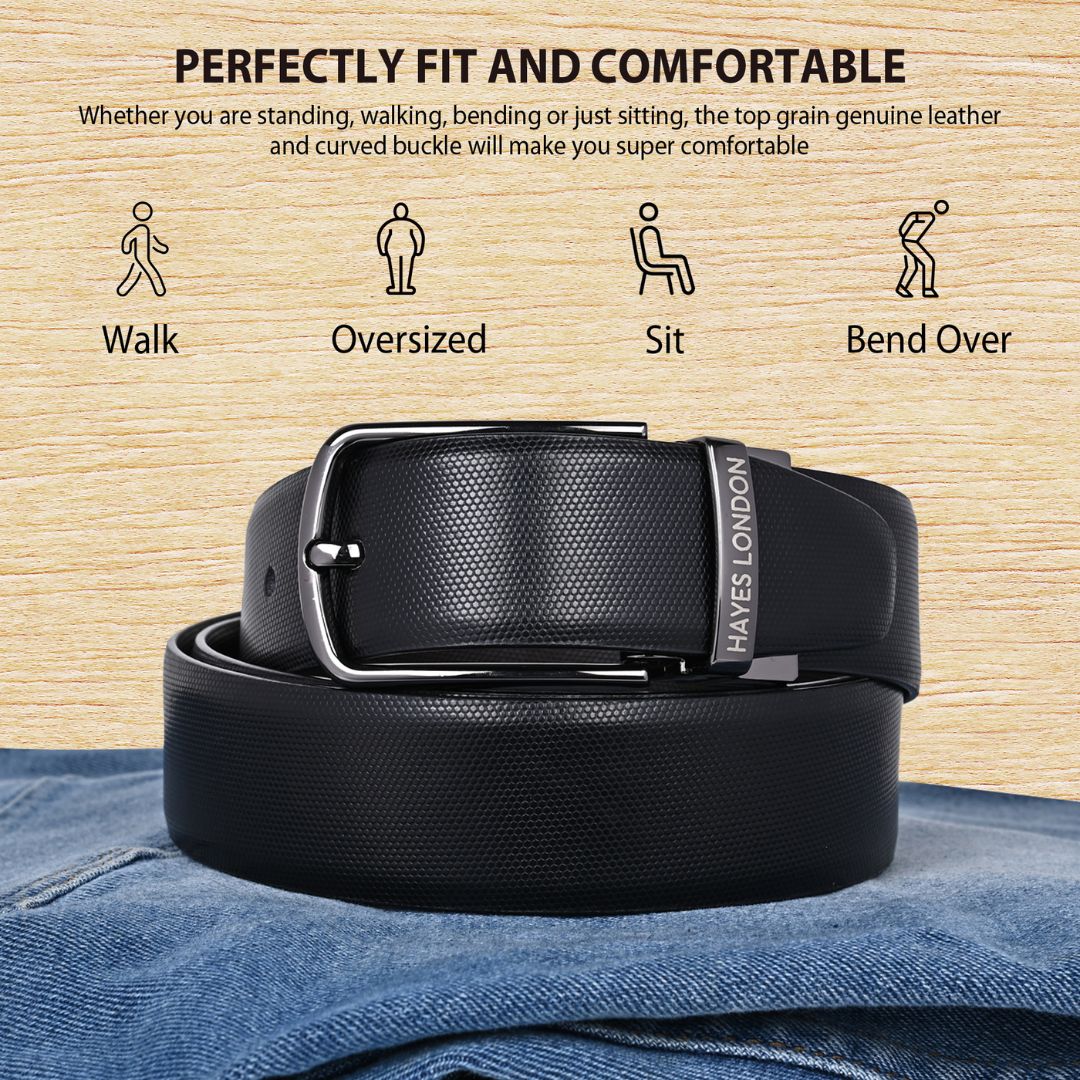 Italian Leather Reversible Black & Brown Belt For Men (Leather Texture: Braided) - Image 6