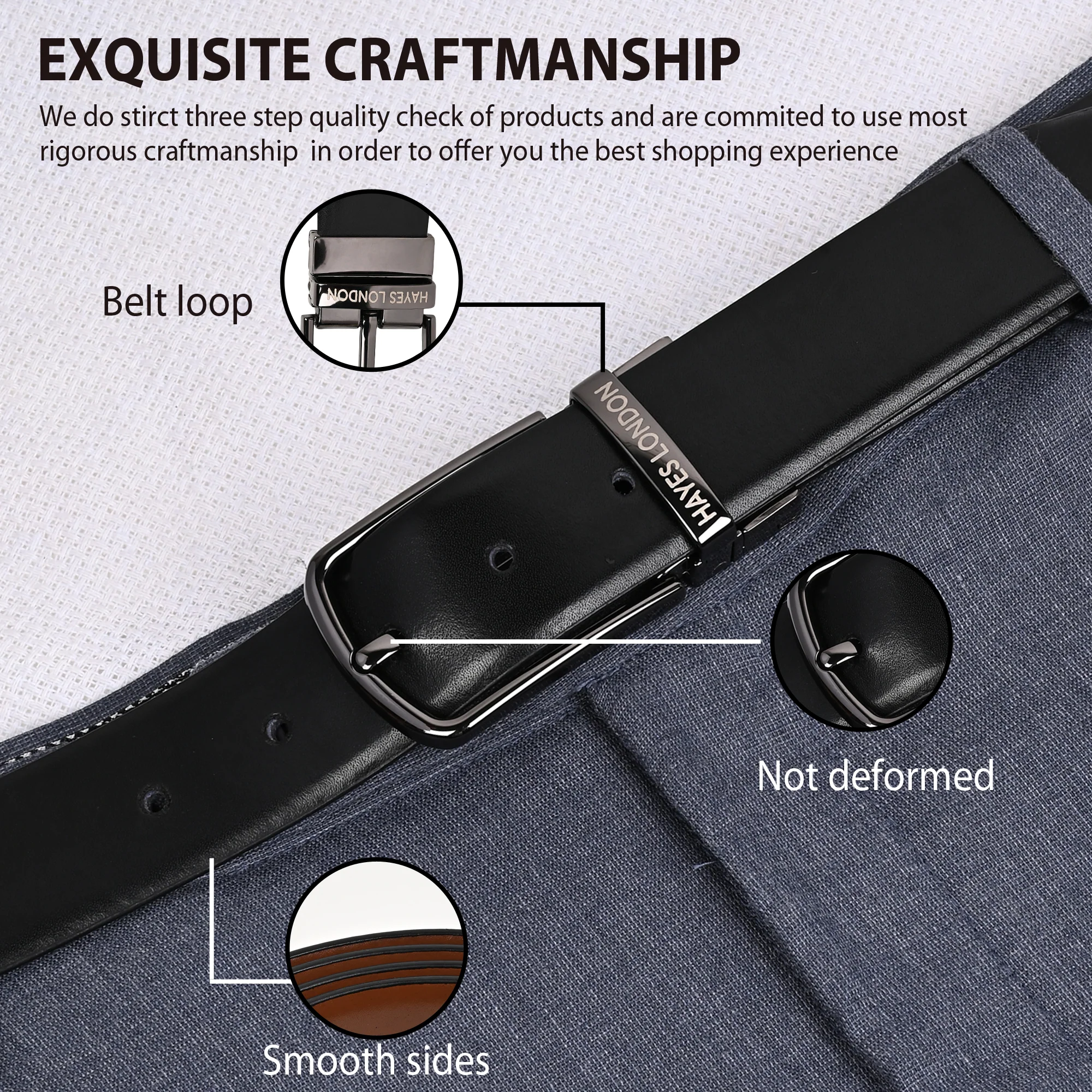 Italian Leather Reversible Black & Brown Belt For Men (Leather Texture: Plain) - Image 5