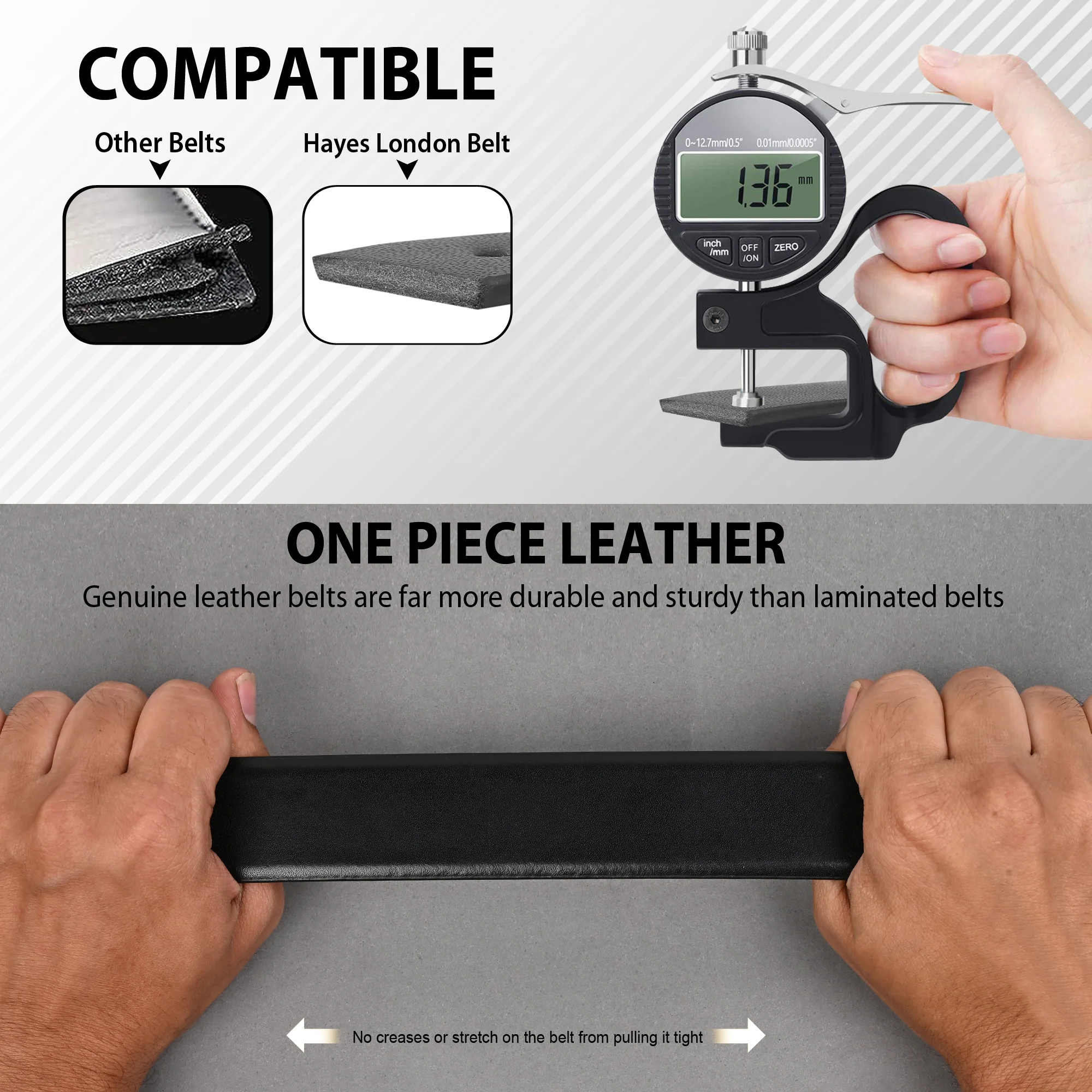 Italian Leather Reversible Black & Brown Belt For Men (Leather Texture: Plain) - Image 6
