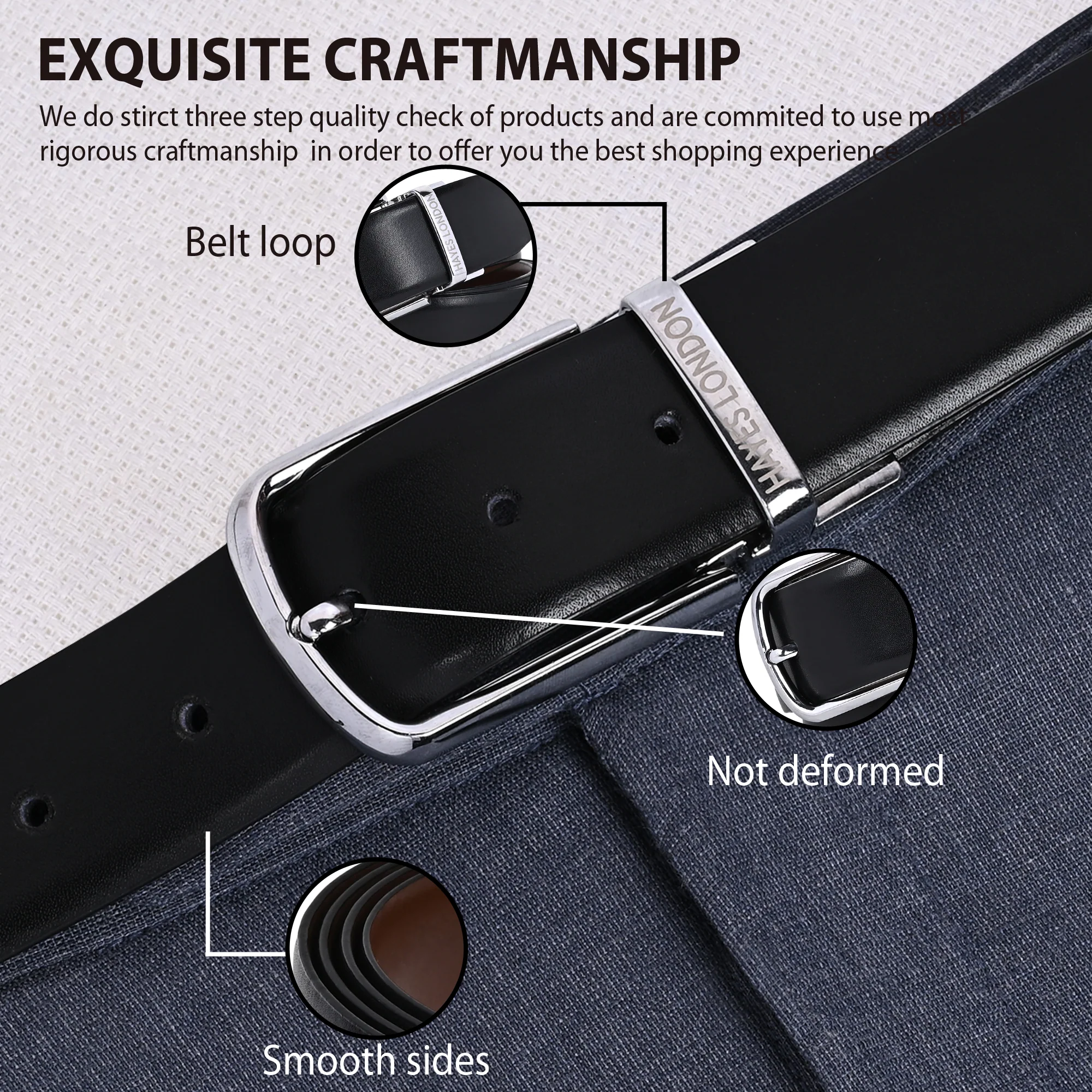 Italian Leather Reversible Black & Brown Belt For Men (Leather Texture: Plain) - Image 6