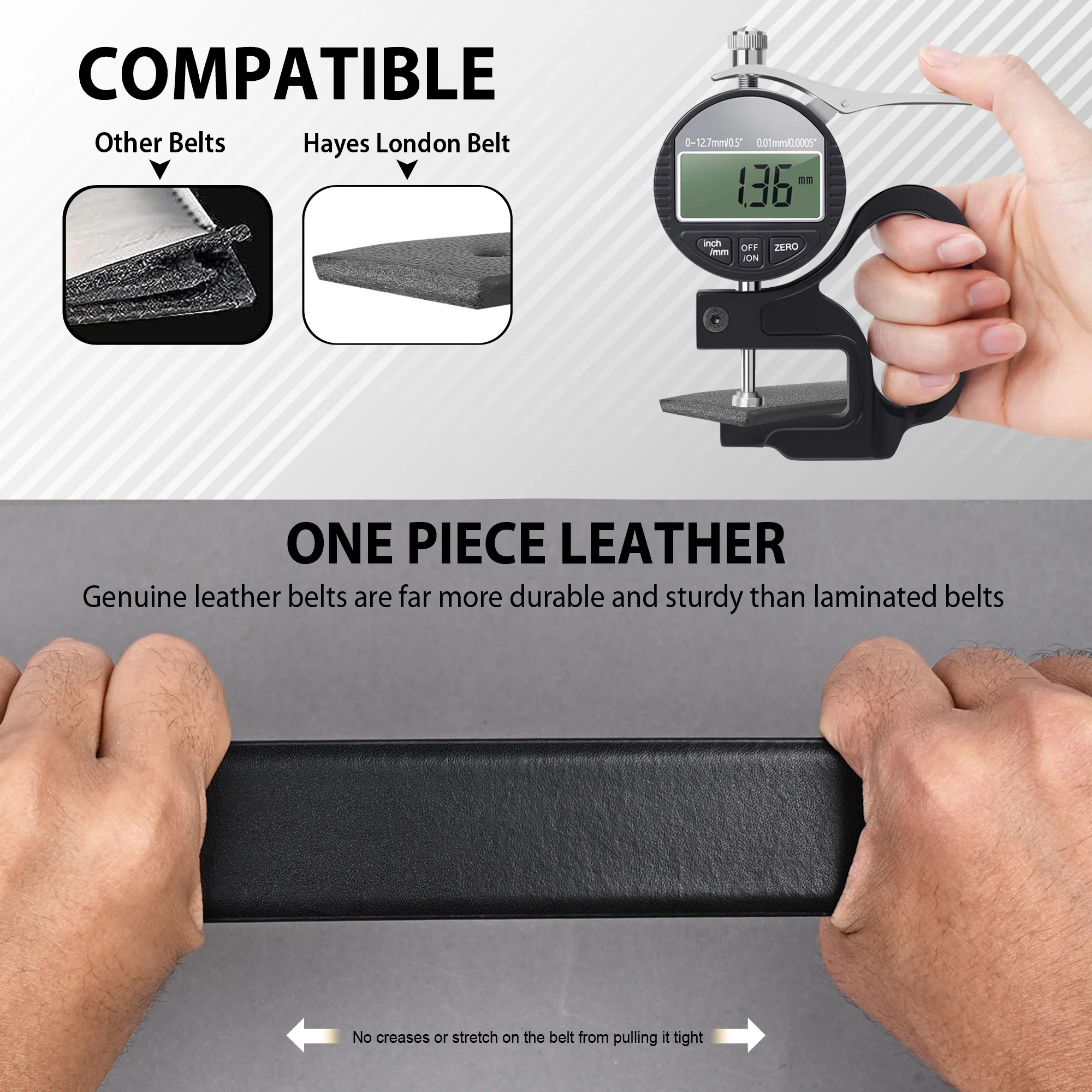 Italian Leather Reversible Black & Brown Belt For Men (Leather Texture: Plain) - Image 7
