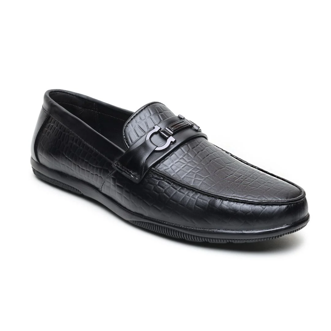 Jaxon Horsebit Loafers – Black Croco Genuine Leather Men’s Shoes - Image 6