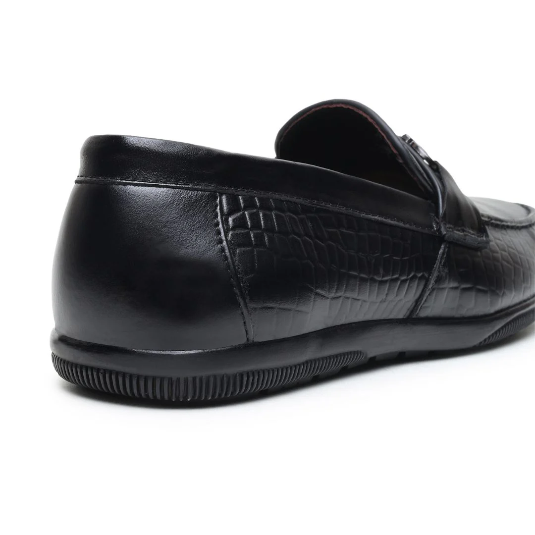 Jaxon Horsebit Loafers – Black Croco Genuine Leather Men’s Shoes - Image 7