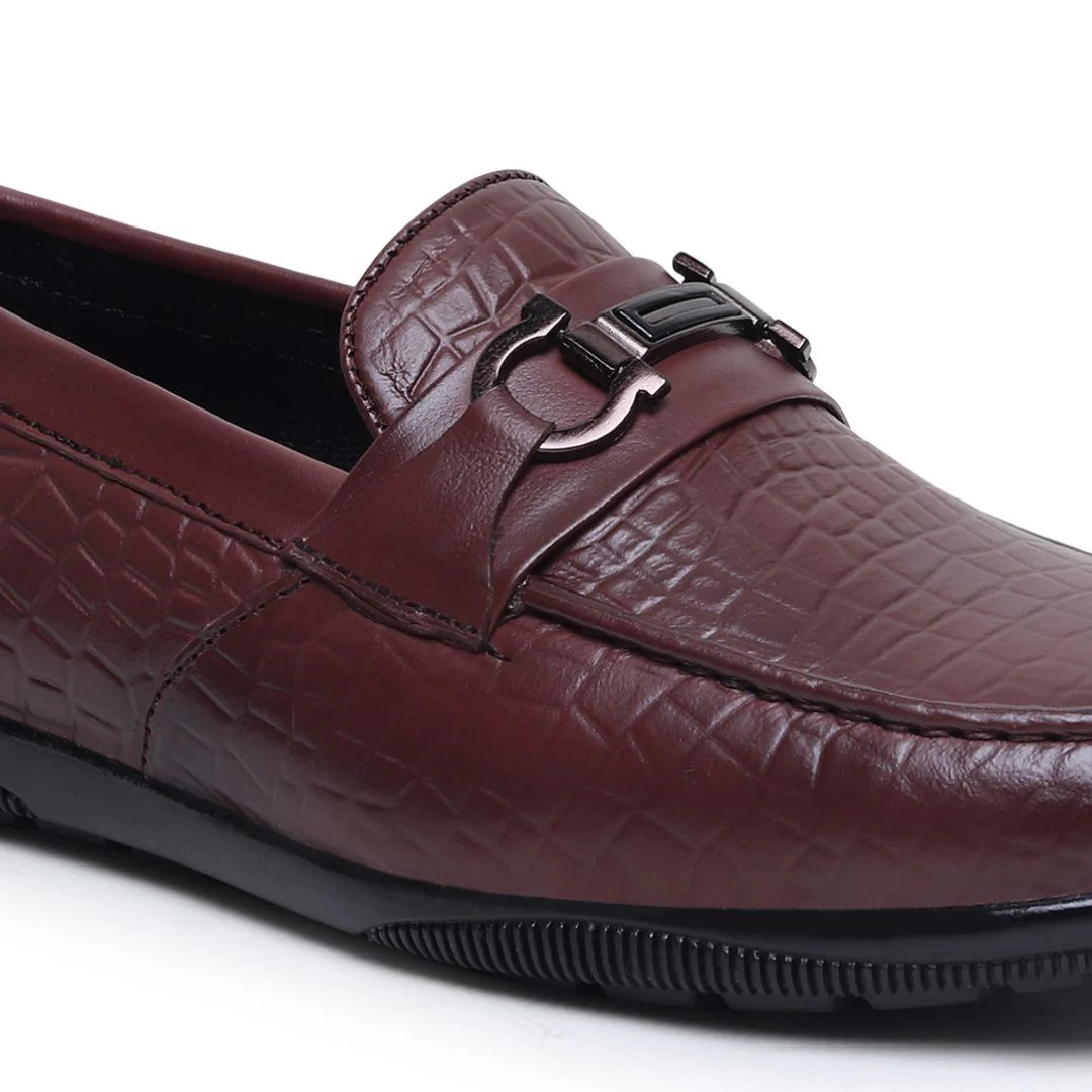 Jaxon Horsebit Loafers – Brown Croco Genuine Leather Men’s Shoes - Image 10