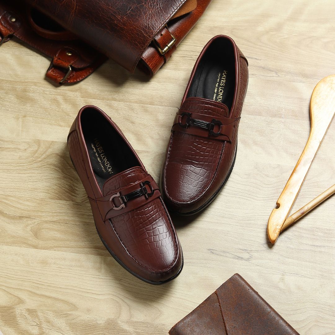 Jaxon Horsebit Loafers – Brown Croco Genuine Leather Men’s Shoes - Image 14