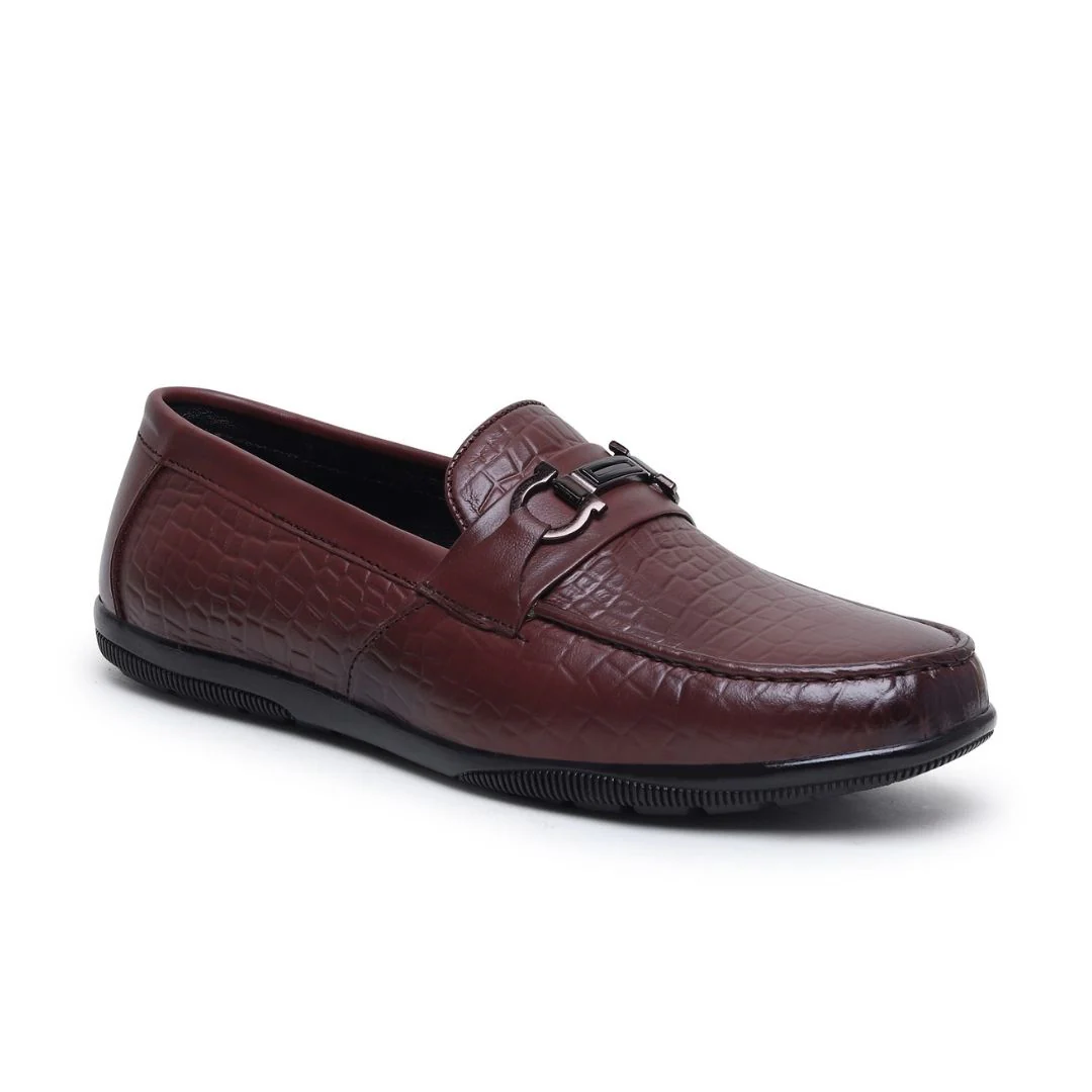 Jaxon Horsebit Loafers – Brown Croco Genuine Leather Men’s Shoes - Image 6