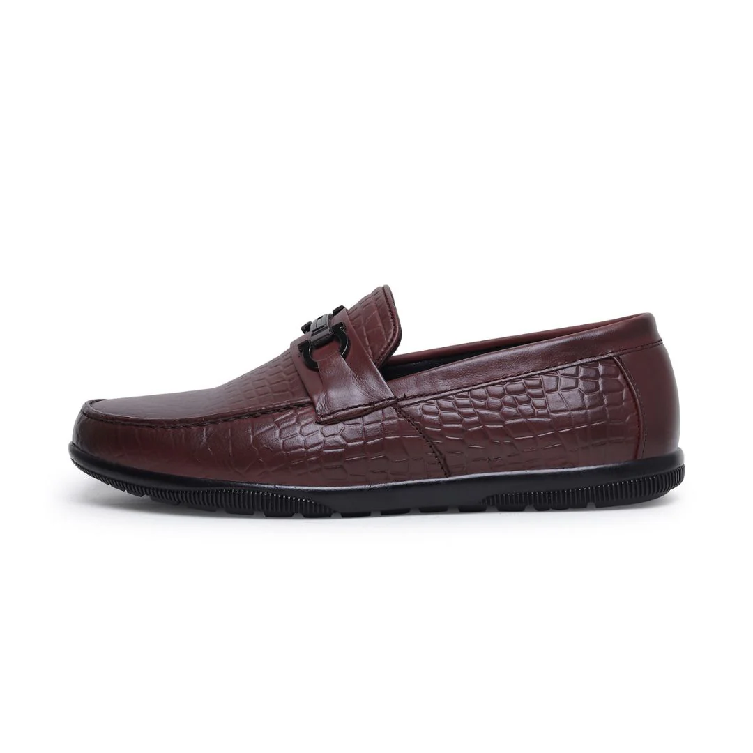 Jaxon Horsebit Loafers – Brown Croco Genuine Leather Men’s Shoes - Image 7