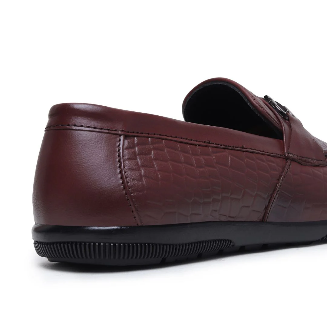 Jaxon Horsebit Loafers – Brown Croco Genuine Leather Men’s Shoes - Image 8
