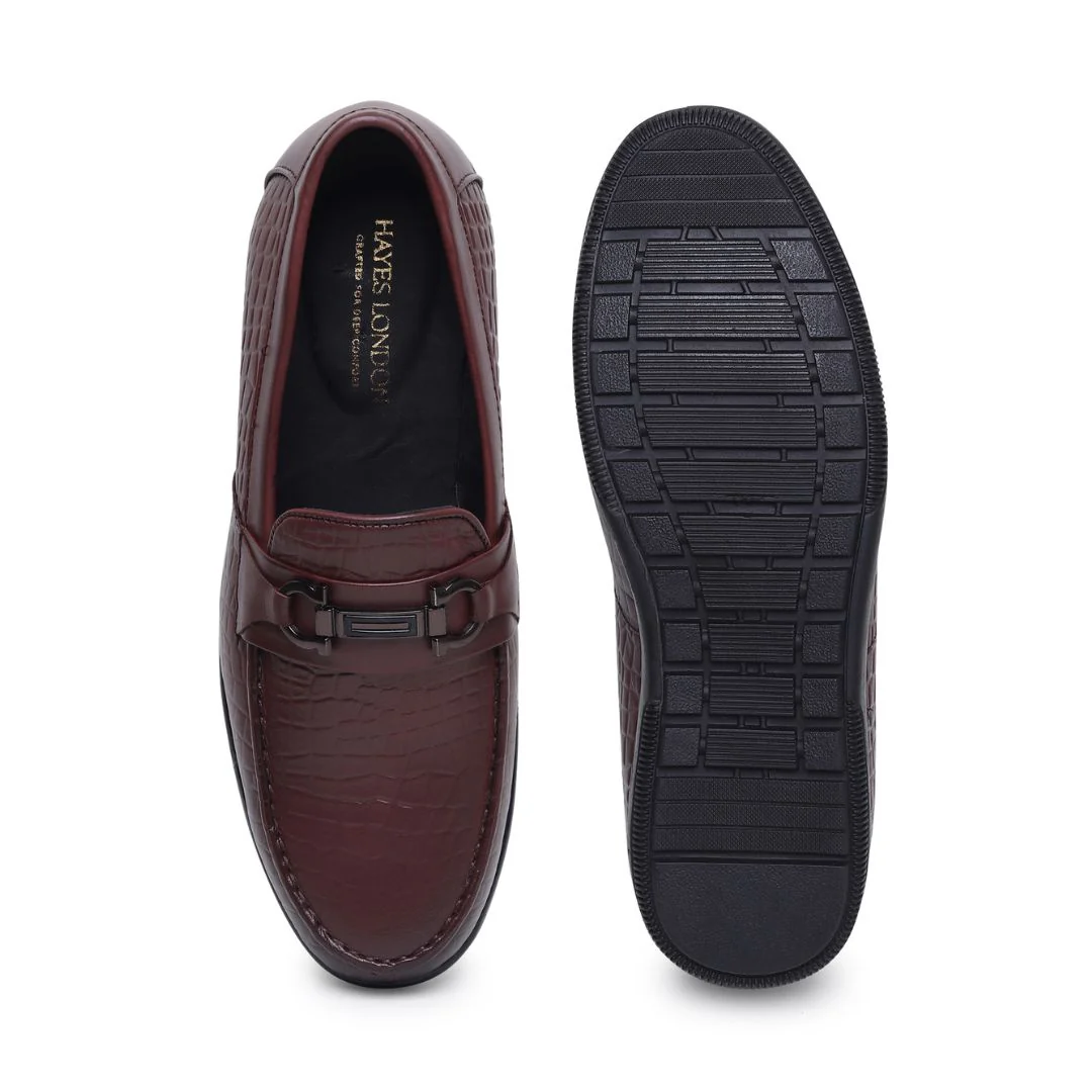 Jaxon Horsebit Loafers – Brown Croco Genuine Leather Men’s Shoes - Image 9