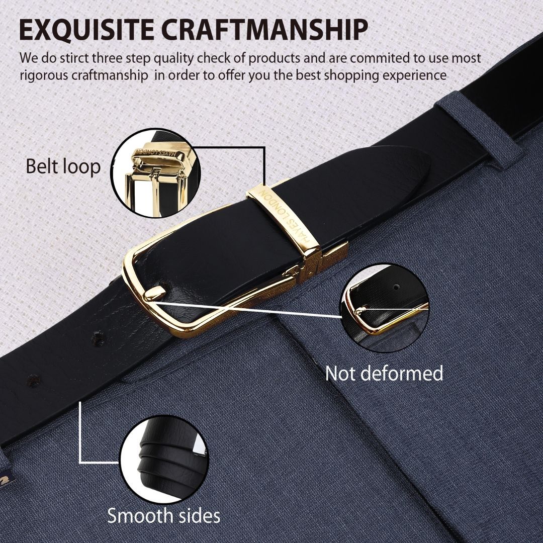 Reversible Black & Brown Genuine Leather Belt For Men (Leather Texture: Wild) - Image 4