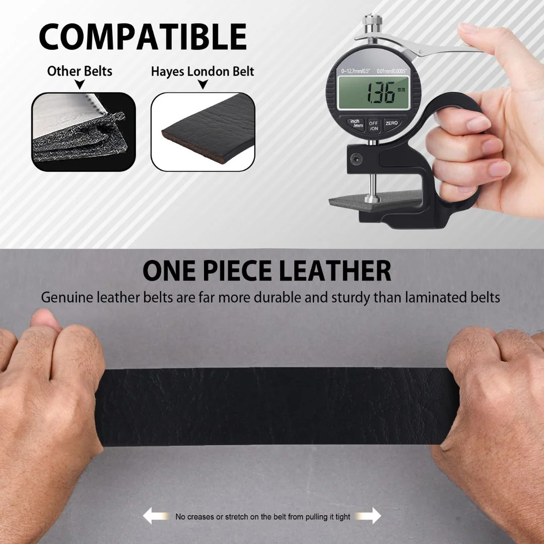Reversible Black & Brown Genuine Leather Belt For Men (Leather Texture: Wild) - Image 7