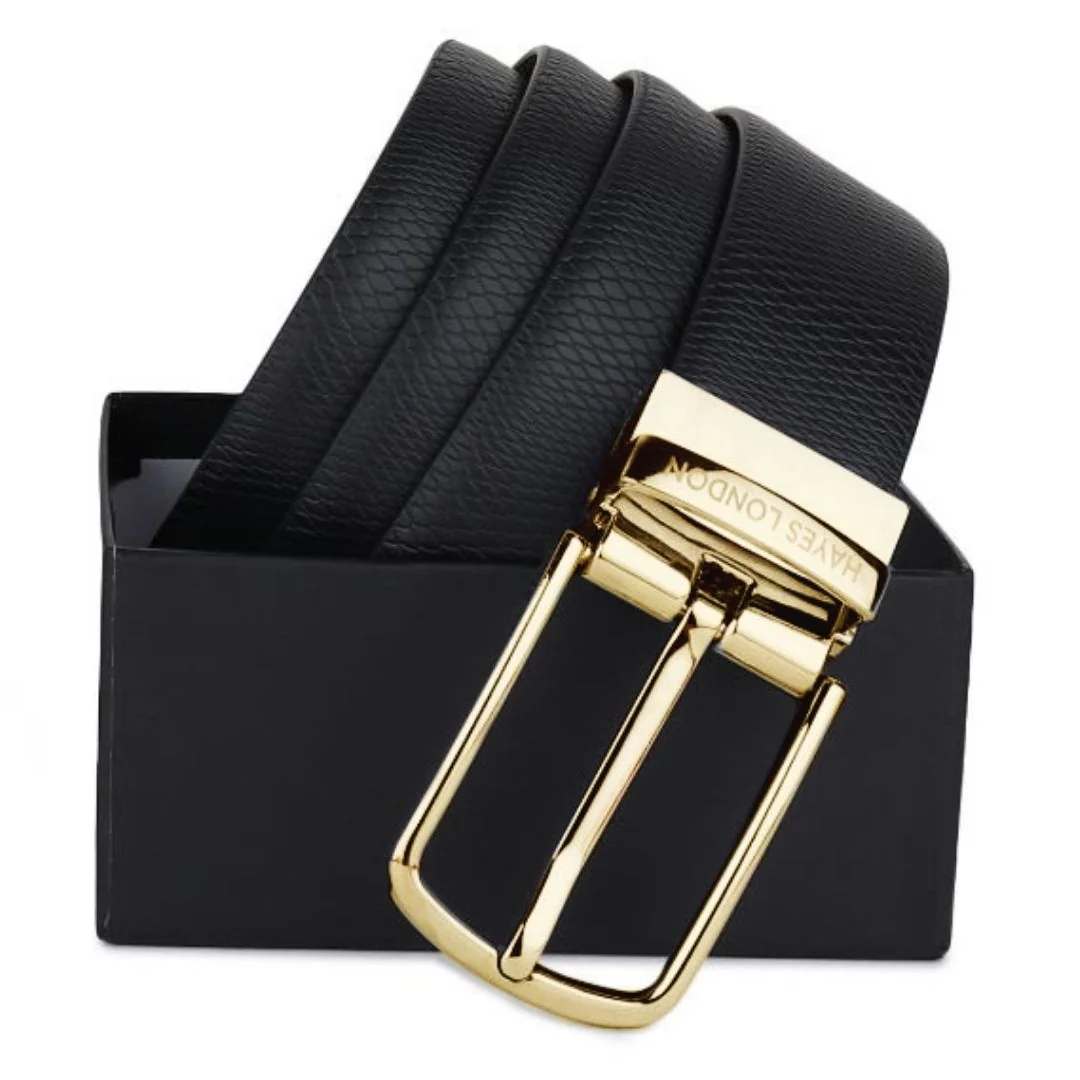 Italian Leather Reversible Black & Brown Belt For Men (Leather Texture: Viper) - Image 7