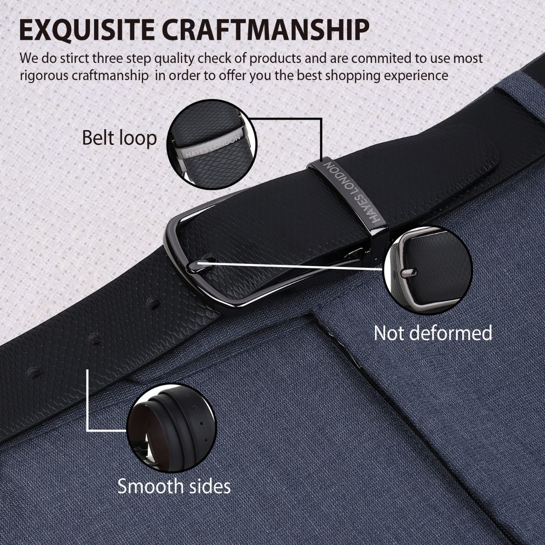 Italian Leather Reversible Black & Brown Belt For Men (Leather Texture: Viper) - Image 6