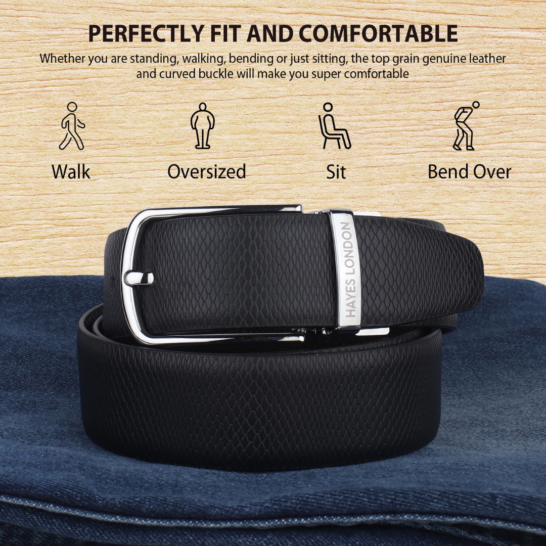 Italian Leather Reversible Black & Brown Belt For Men (Leather Texture: Viper) - Image 5