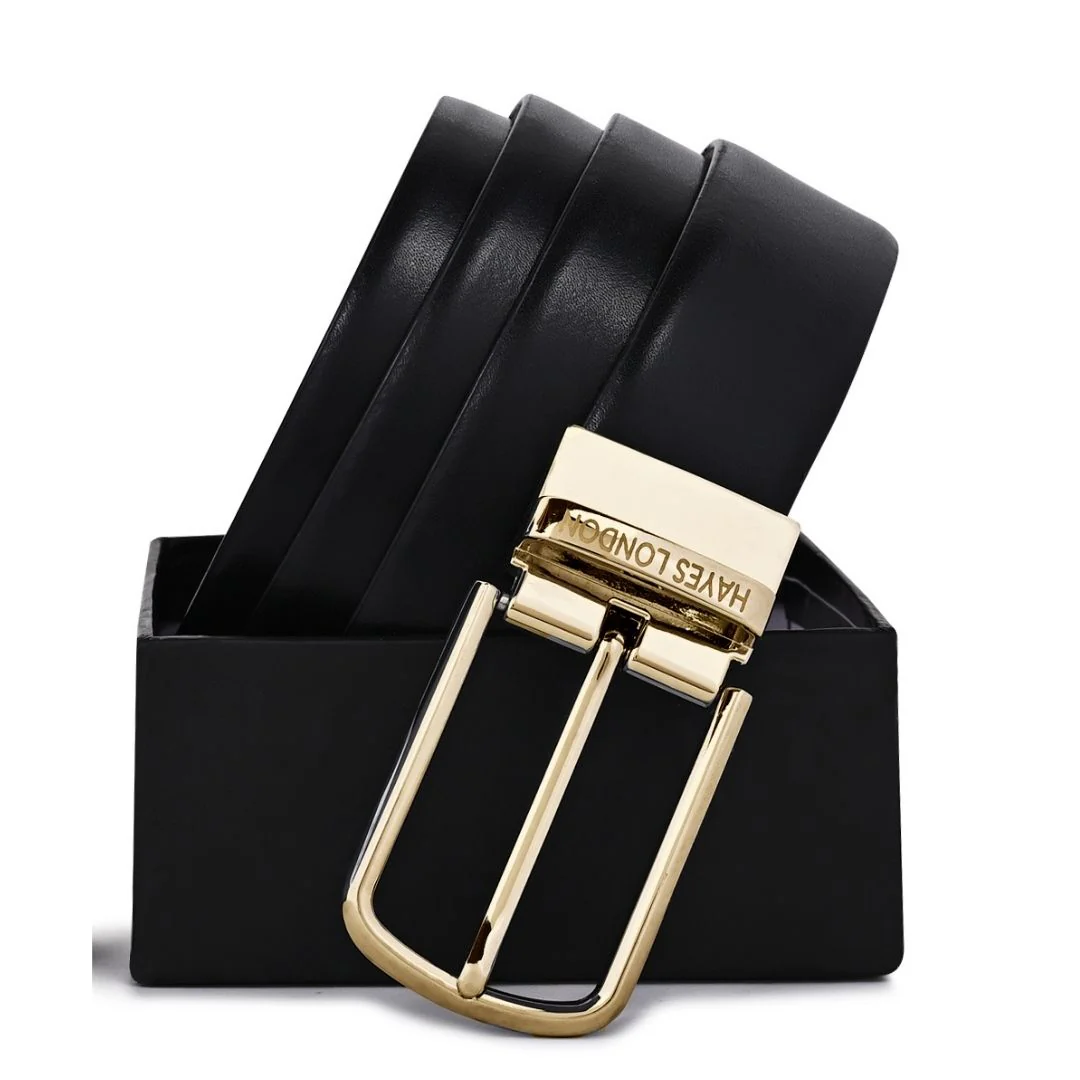 Italian Leather Reversible Black & Brown Belt For Men (Leather Texture: Plain) - Image 6