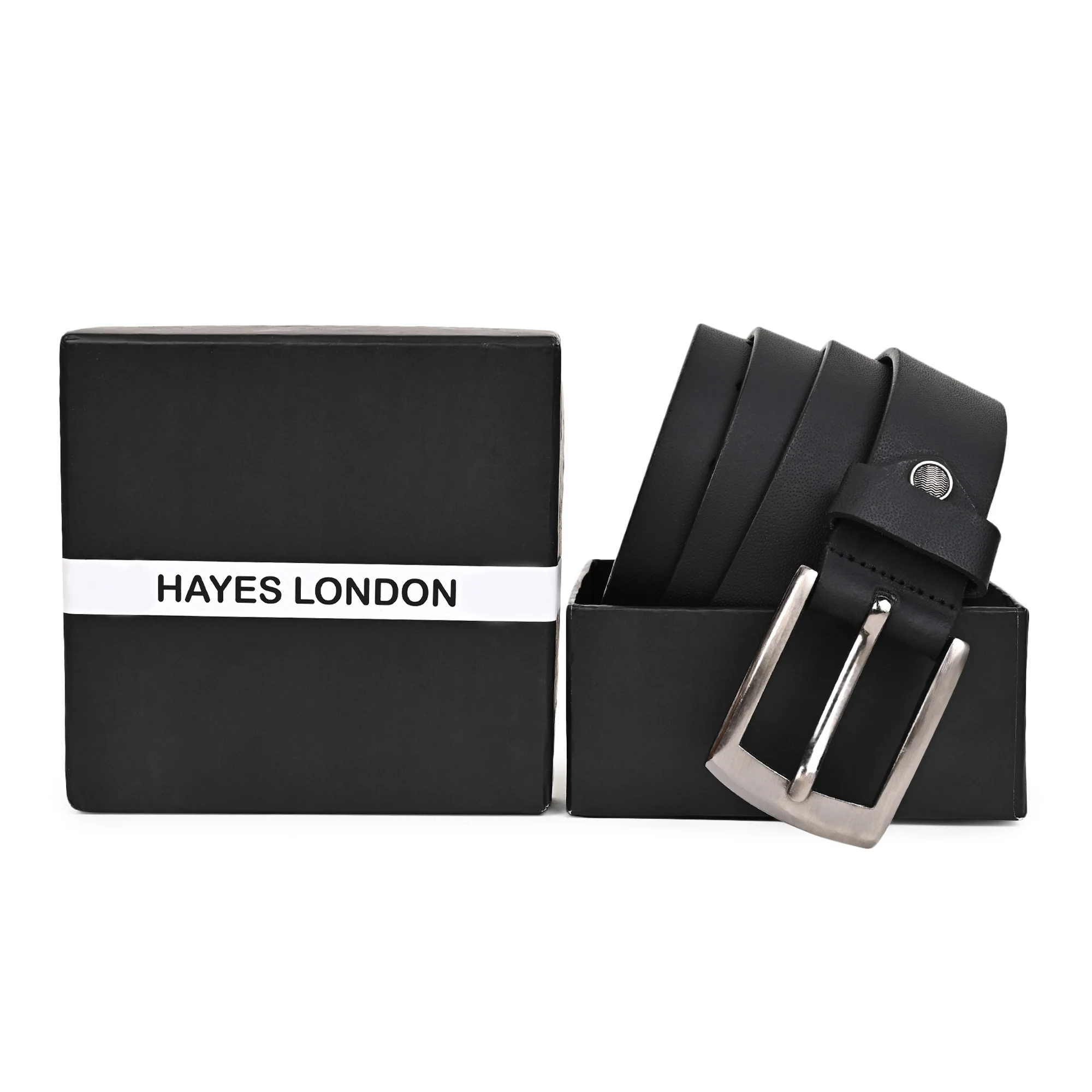 Black Genuine Leather Men's Belt (Leather Texture: Plain & Buckle Color: Silver) - Image 7