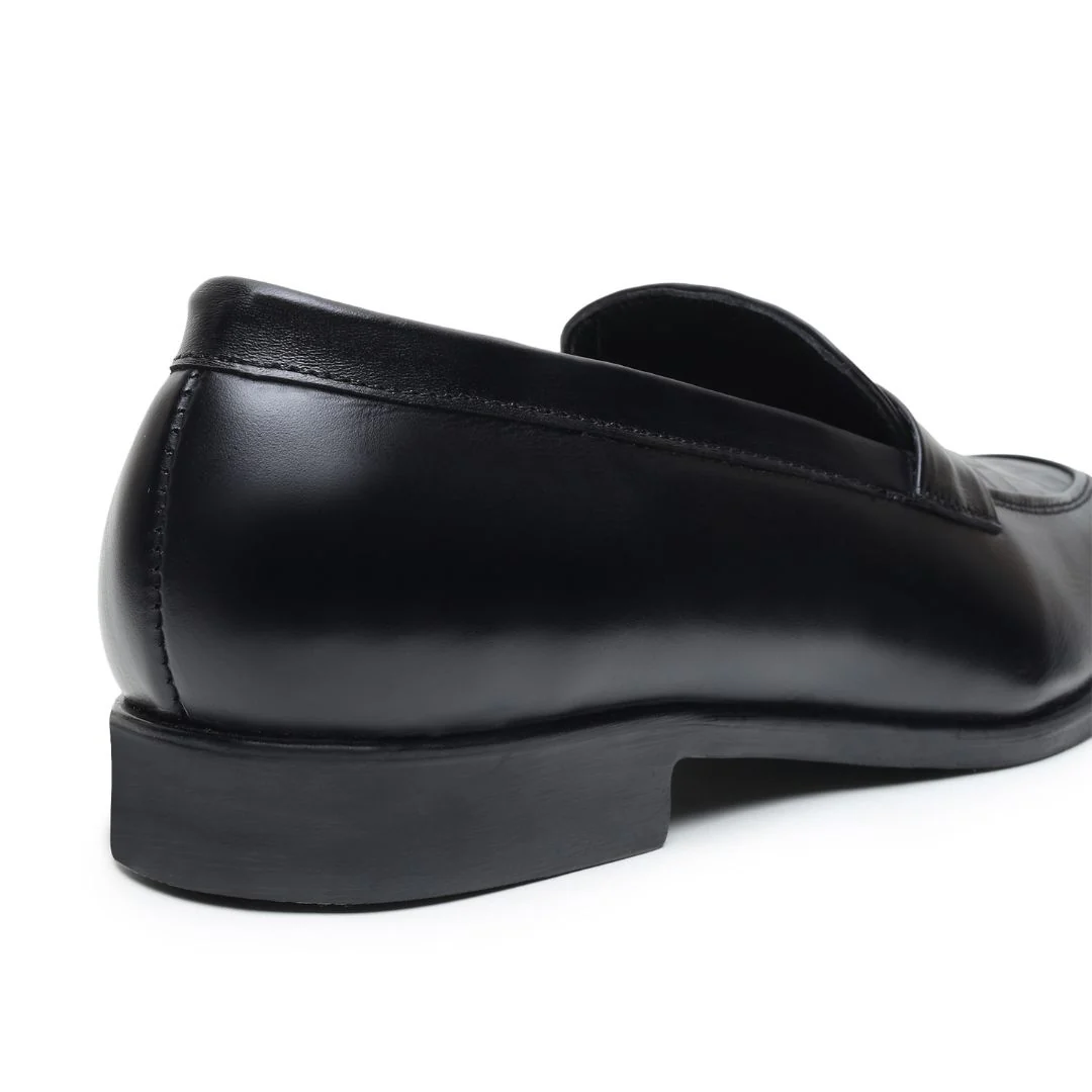 Milan Black Formal Penny Loafers for Men – Genuine Leather Croco Slip-On Shoes for Office & Party Wear - Image 7
