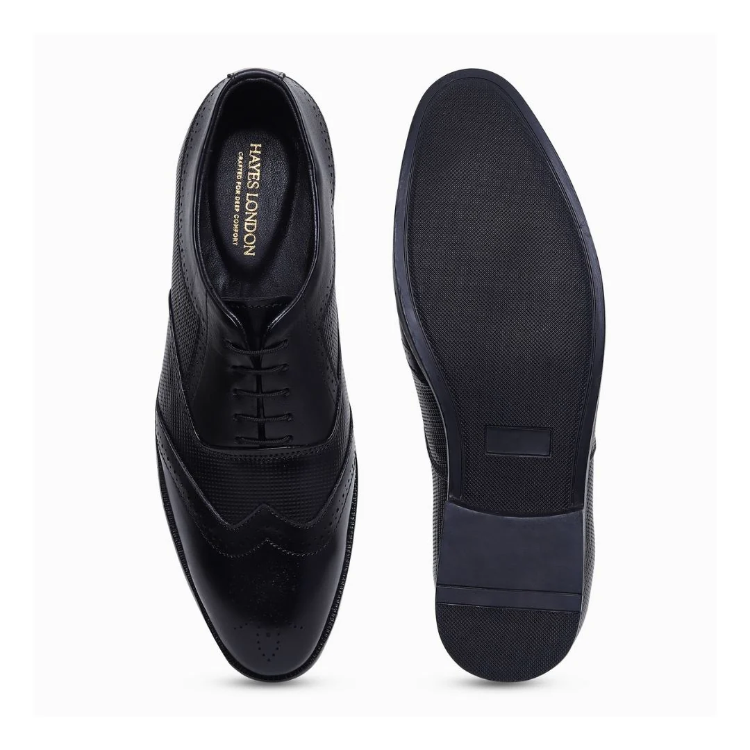 Monarch Wingtip Brogues – Black Perforated Genuine Leather Men’s Shoes - Image 10