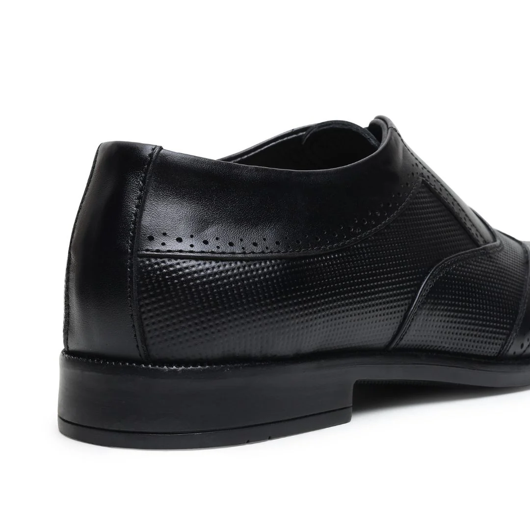 Monarch Wingtip Brogues – Black Perforated Genuine Leather Men’s Shoes - Image 8