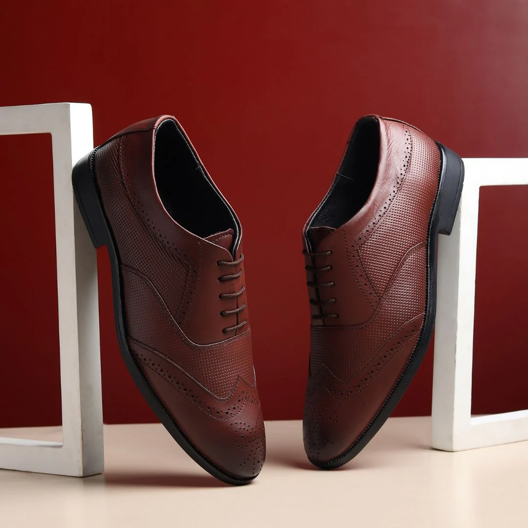 Monarch Wingtip Brogues – Brown Perforated Genuine Leather Men’s Shoes - Image 11