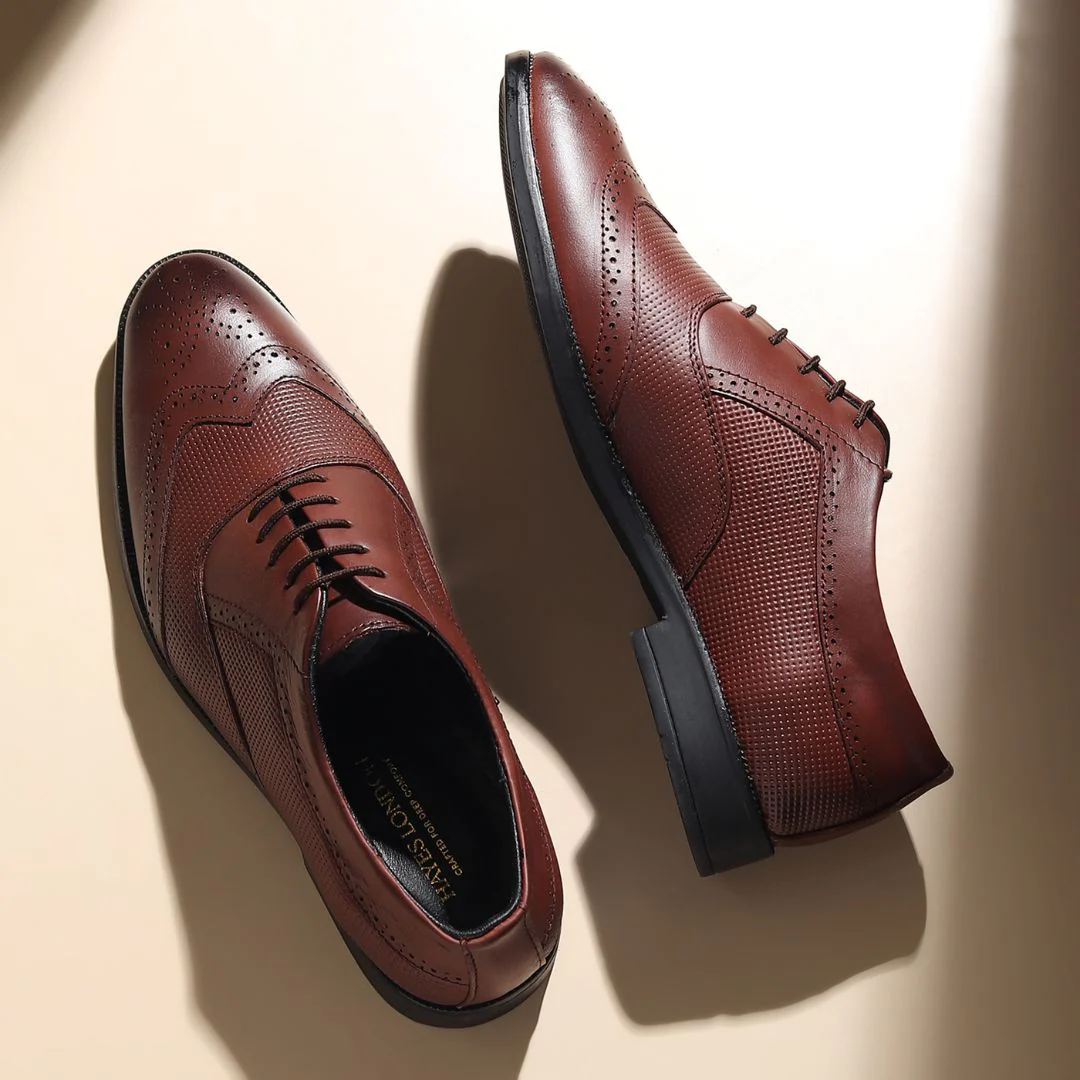 Monarch Wingtip Brogues – Brown Perforated Genuine Leather Men’s Shoes - Image 12