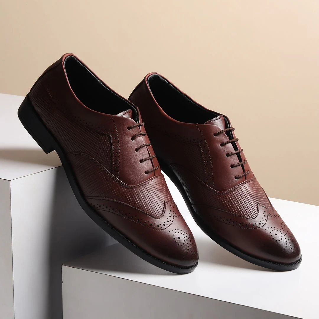 Monarch Wingtip Brogues – Brown Perforated Genuine Leather Men’s Shoes - Image 13