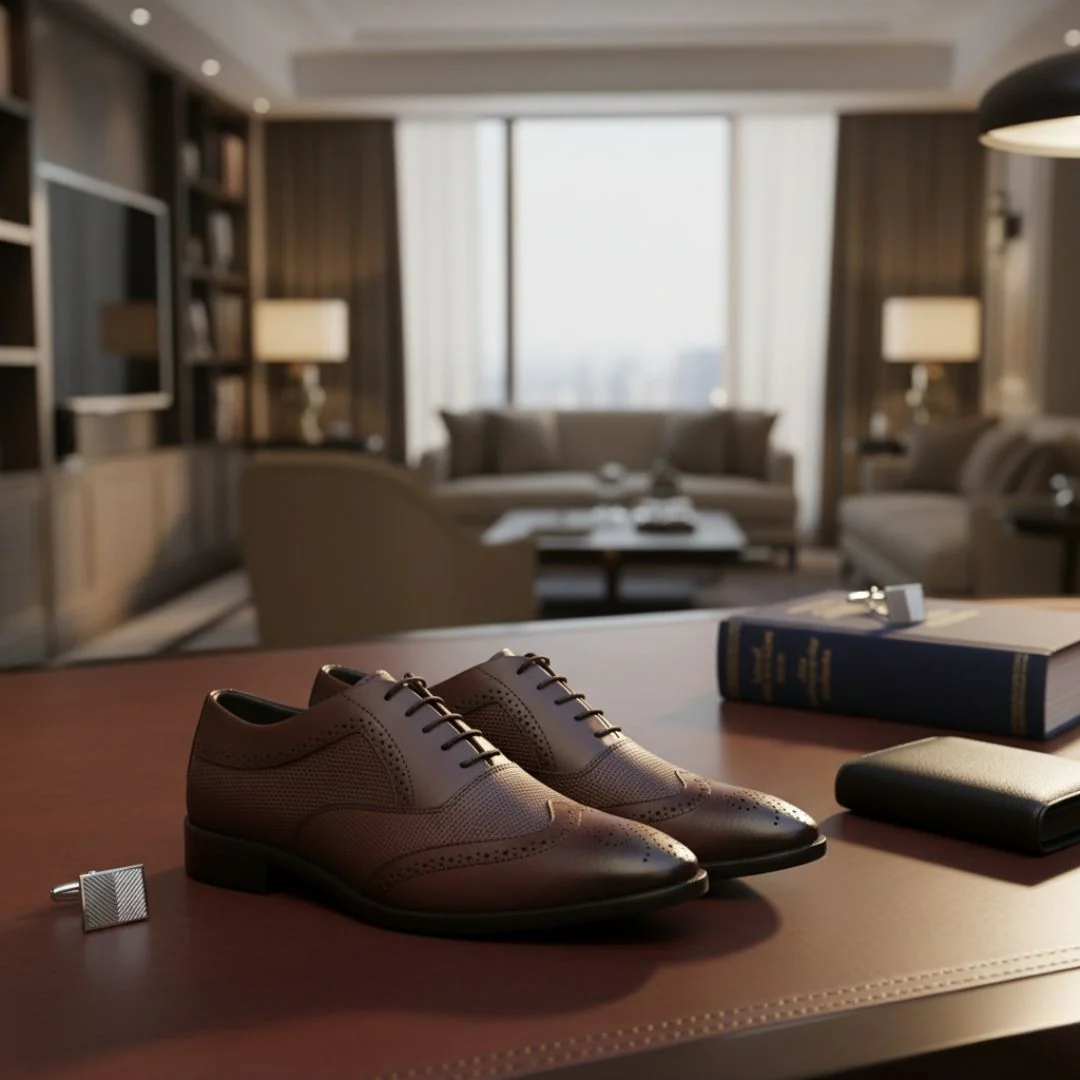 Monarch Wingtip Brogues – Brown Perforated Genuine Leather Men’s Shoes - Image 15