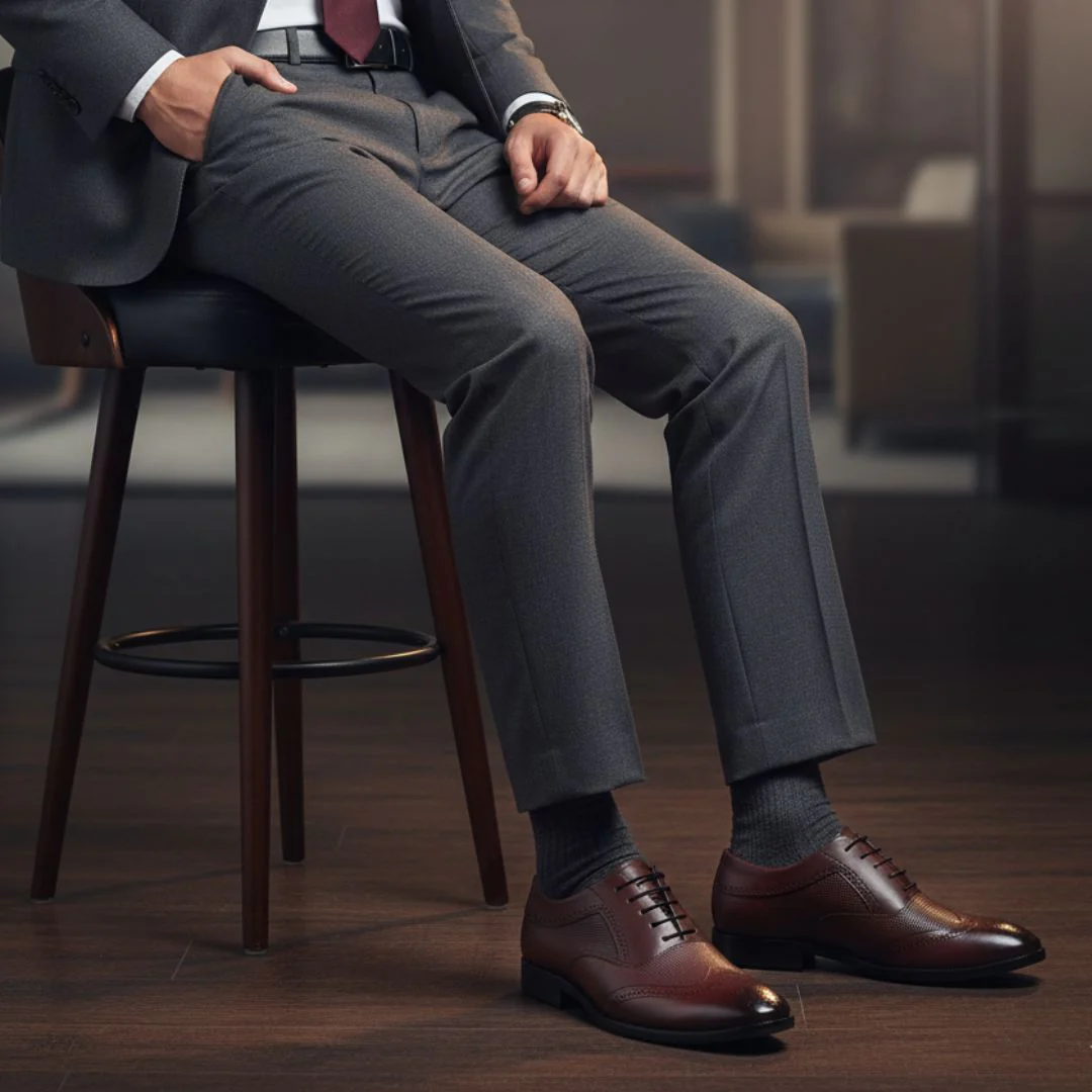 Monarch Wingtip Brogues – Brown Perforated Genuine Leather Men’s Shoes - Image 3