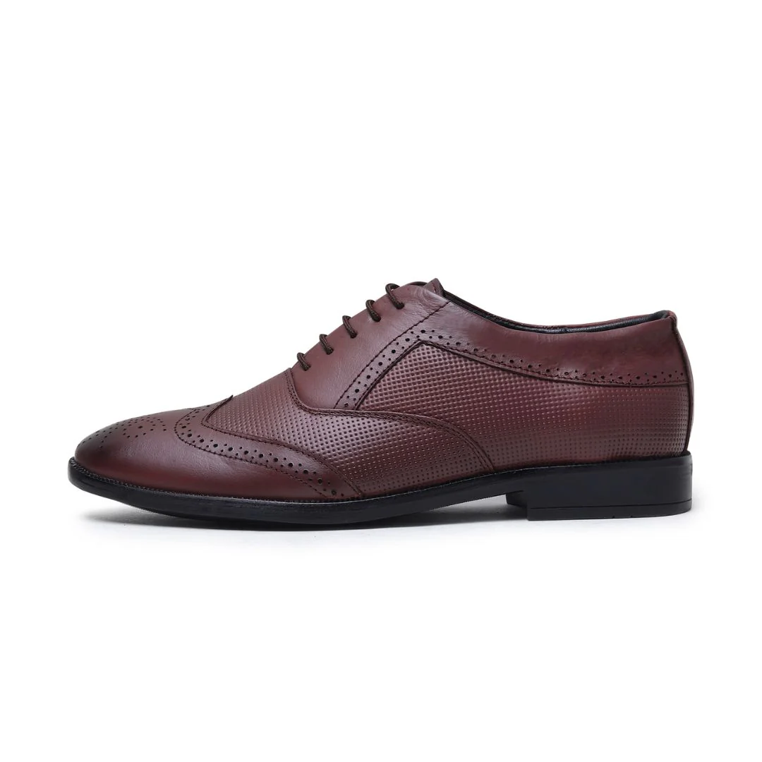 Monarch Wingtip Brogues – Brown Perforated Genuine Leather Men’s Shoes - Image 7
