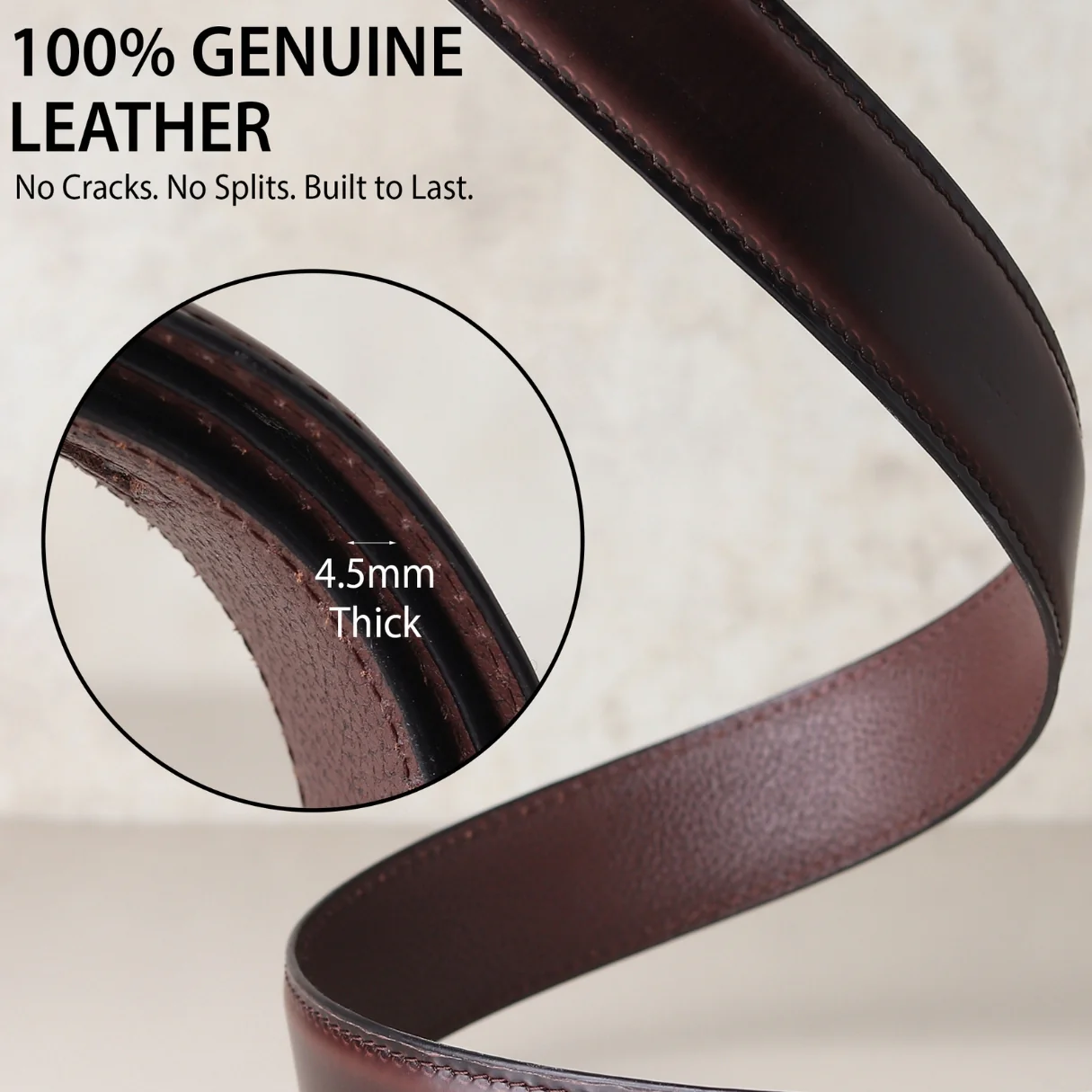 Nova Auto-Lock No-Hole Genuine Leather Belt for Men – Micro-adjustable Smart Belt for Formal & Casual Wear (Plain Brown) - Image 7