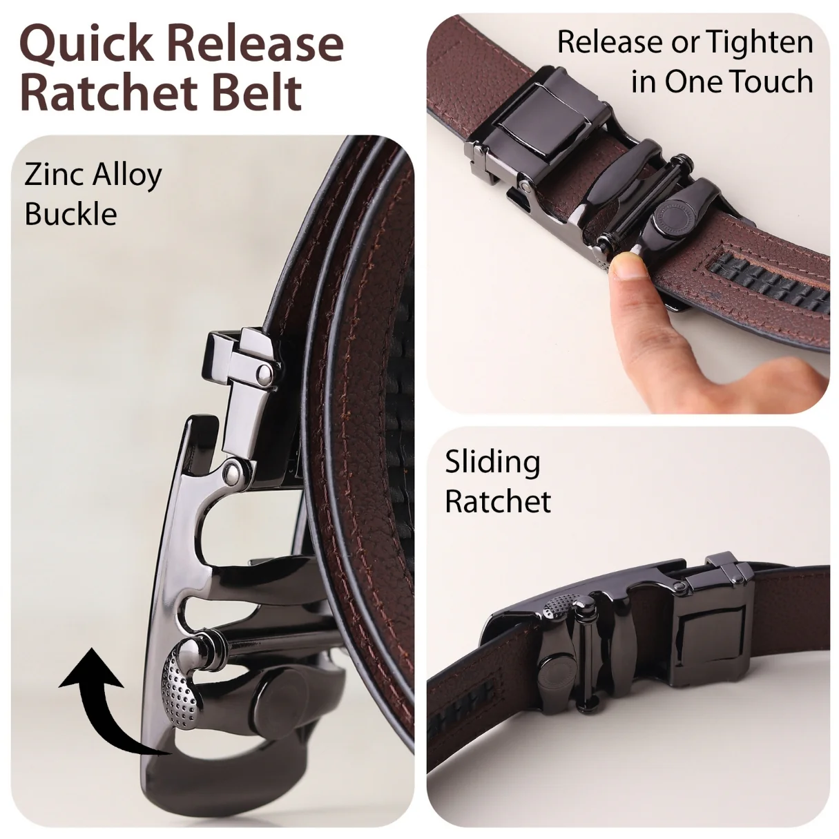 Nova Auto-Lock No-Hole Genuine Leather Belt for Men – Micro-adjustable Smart Belt for Formal & Casual Wear (Plain Brown) - Image 9