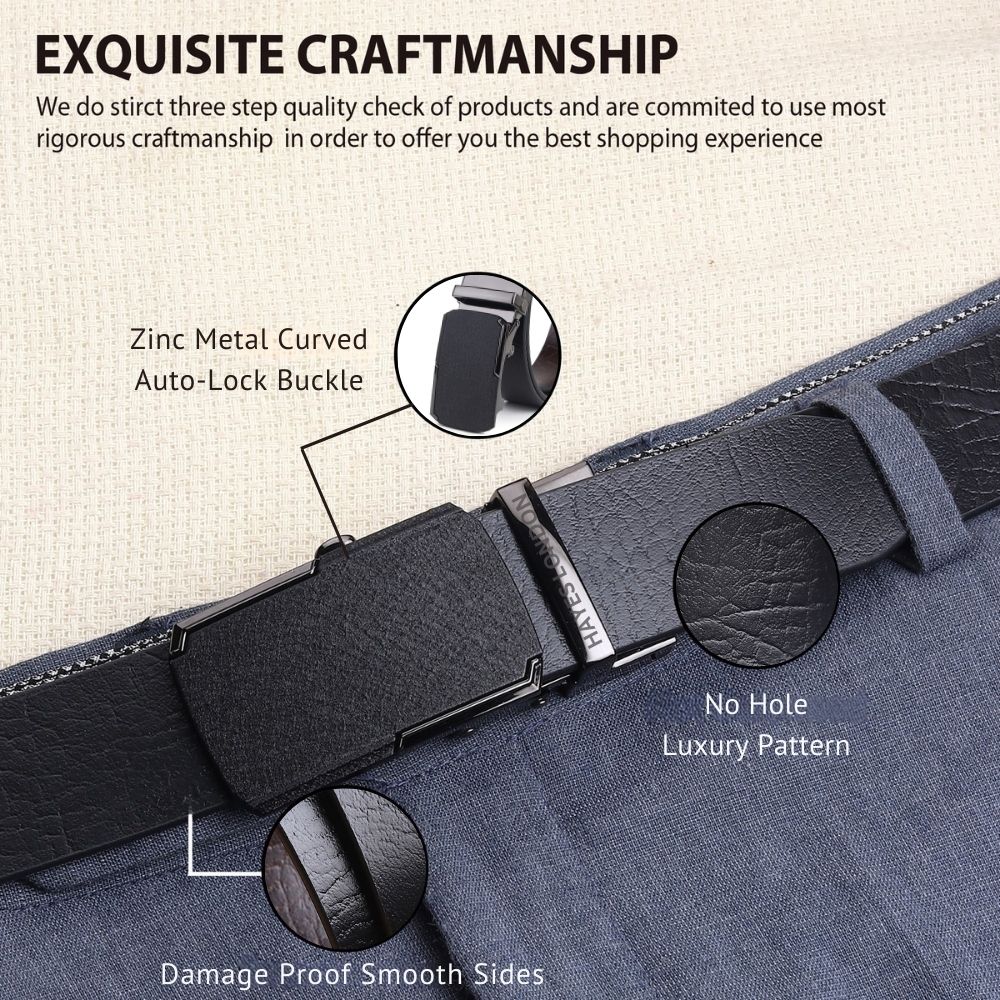 Armour Auto-Lock No-Hole Genuine Leather Belt for Men – Micro-adjustable Reversible Black & Brown Belt for Formal & Casual Wear - Image 5
