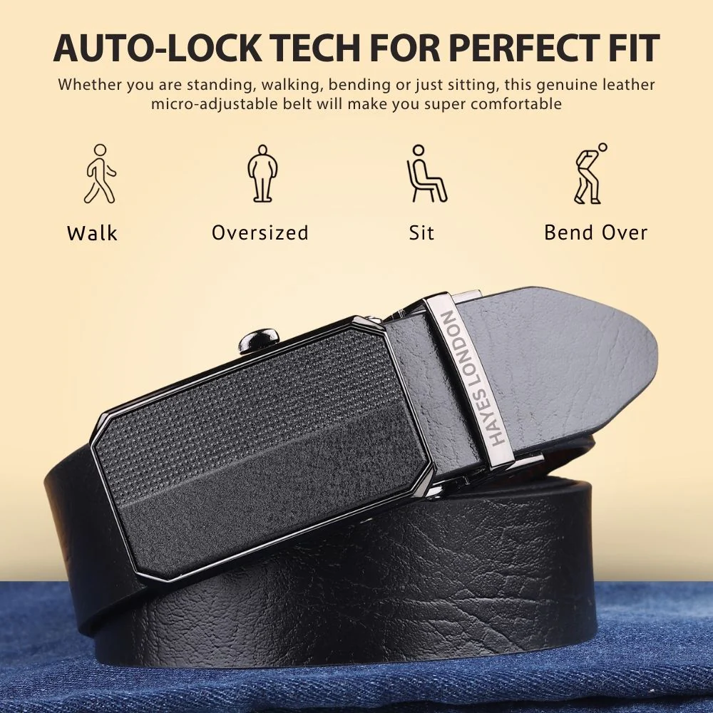 Asgard Auto-Lock No-Hole Genuine Leather Belt for Men – Micro-adjustable Reversible Black & Brown Belt for Formal & Casual Wear - Image 3