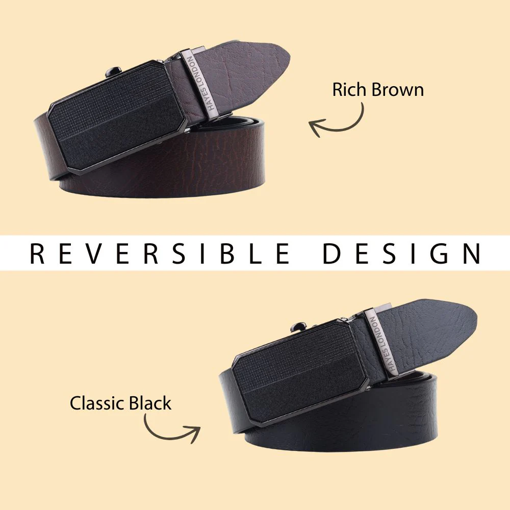 Asgard Auto-Lock No-Hole Genuine Leather Belt for Men – Micro-adjustable Reversible Black & Brown Belt for Formal & Casual Wear - Image 6