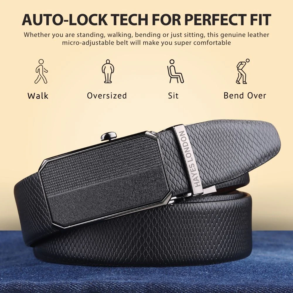 Asgard Auto-Lock No-Hole Italian Leather Belt for Men – Micro-adjustable Reversible Black & Brown Belt for Formal & Casual Wear - Image 3