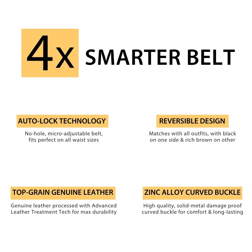 Asgard Auto-Lock No-Hole Italian Leather Belt for Men – Micro-adjustable Reversible Black & Brown Belt for Formal & Casual Wear - Image 4