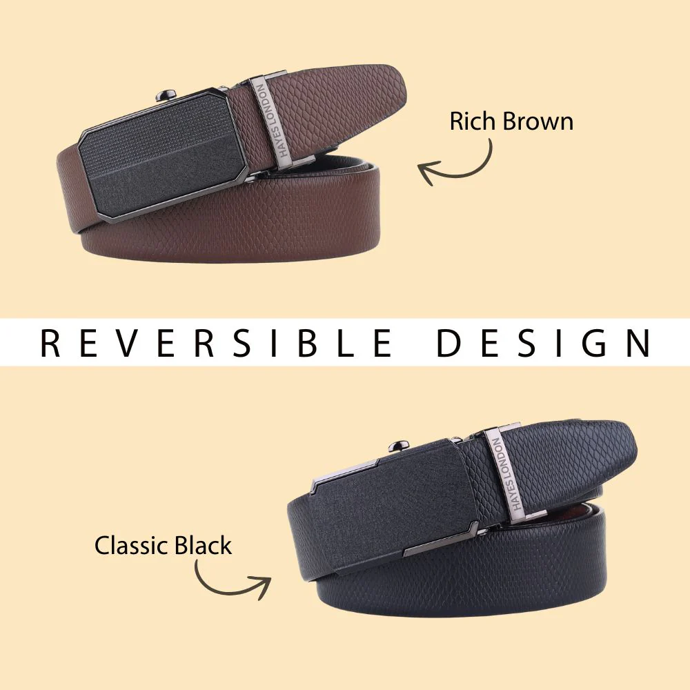 Asgard Auto-Lock No-Hole Italian Leather Belt for Men – Micro-adjustable Reversible Black & Brown Belt for Formal & Casual Wear - Image 6