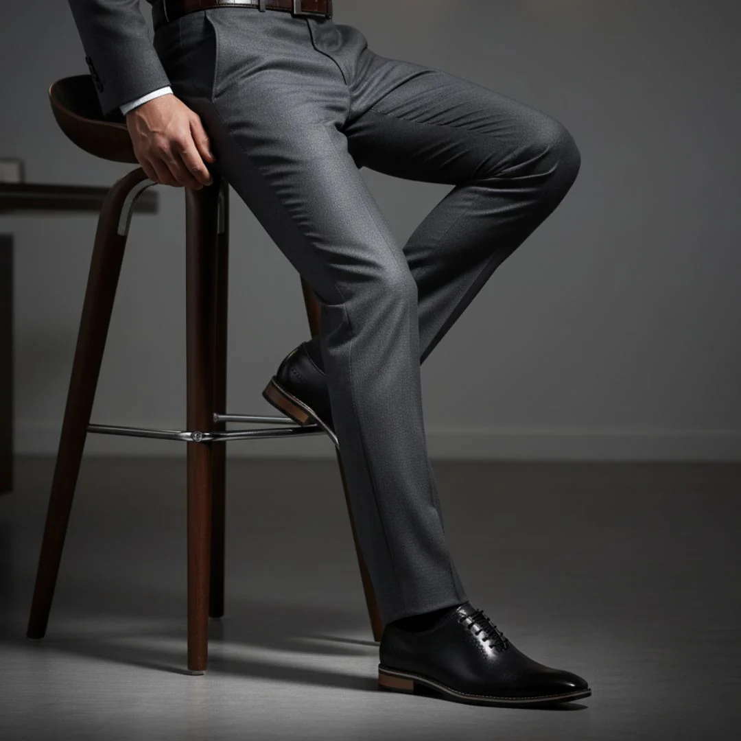 Shelby Wholecut Oxford Shoes – Black Plain Genuine Leather Men’s Shoes - Image 3