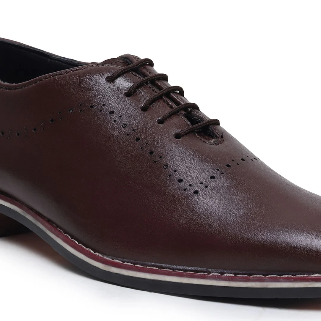 Shelby Wholecut Oxford Shoes – Brown Plain Genuine Leather Men’s Shoes - Image 10