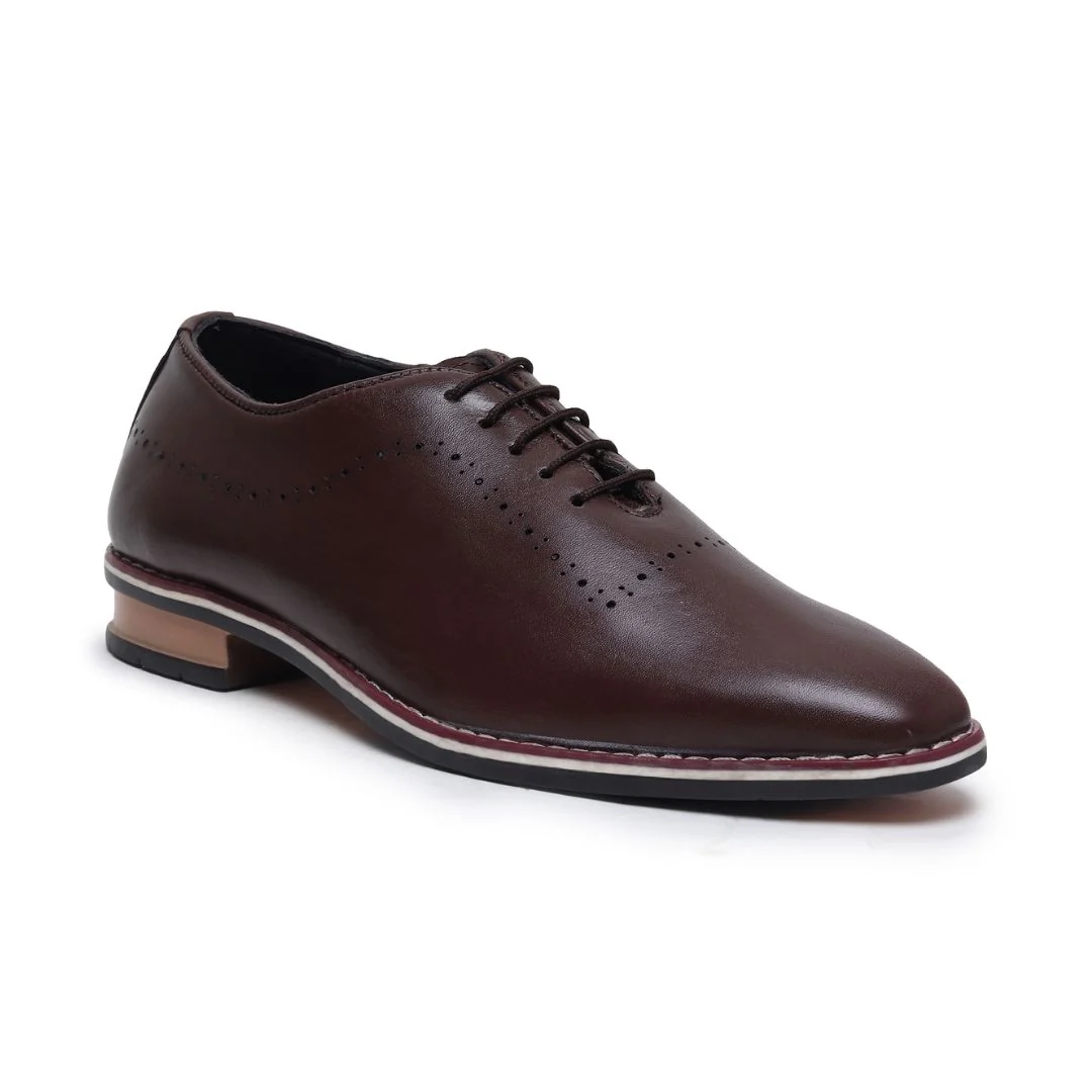 Shelby Wholecut Oxford Shoes – Brown Plain Genuine Leather Men’s Shoes - Image 7