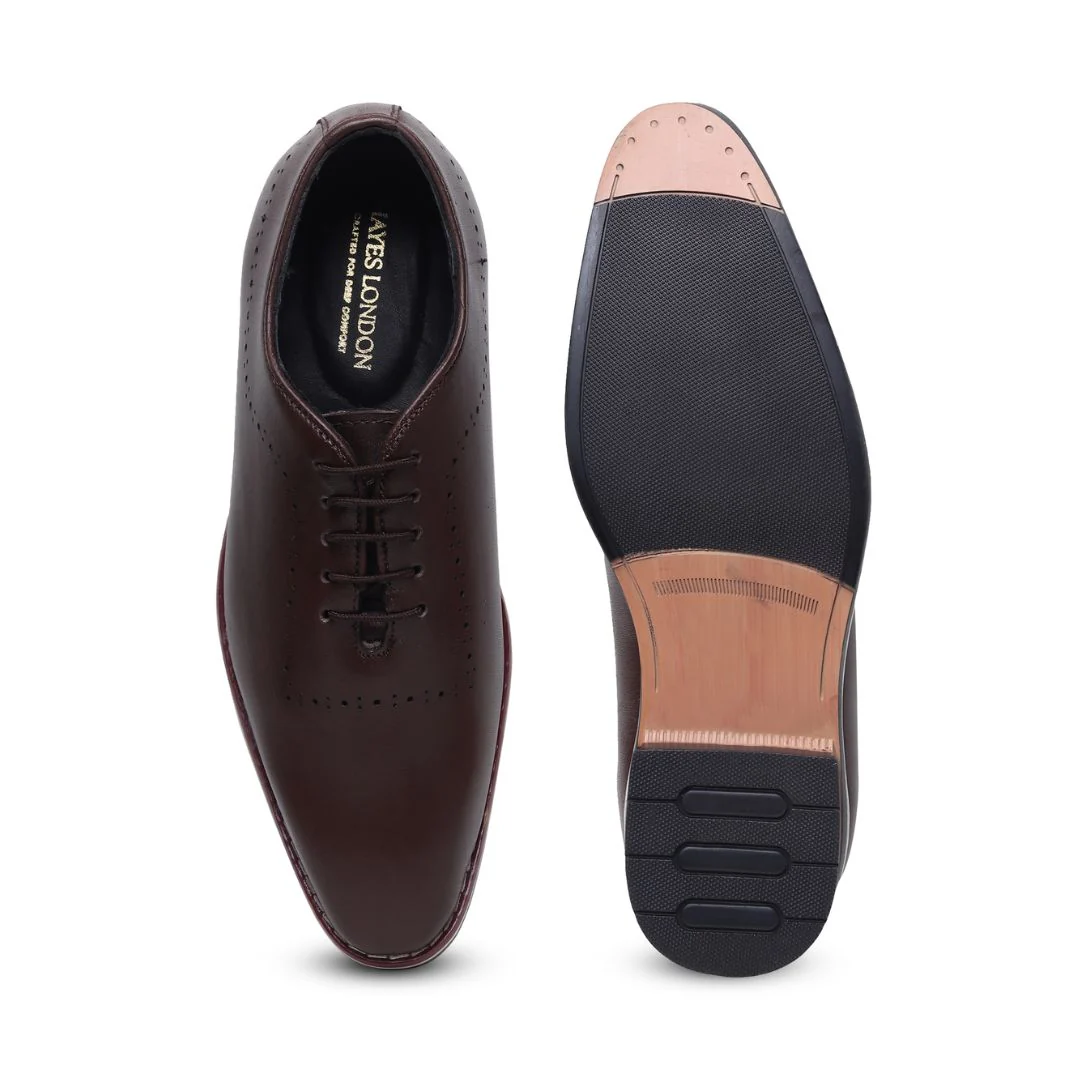 Shelby Wholecut Oxford Shoes – Brown Plain Genuine Leather Men’s Shoes - Image 8