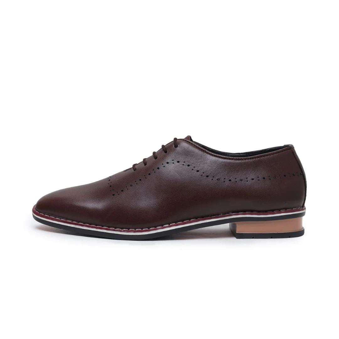 Shelby Wholecut Oxford Shoes – Brown Plain Genuine Leather Men’s Shoes - Image 9
