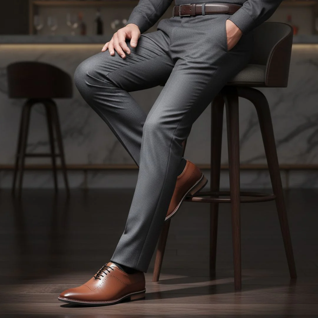 Shelby Wholecut Oxford Shoes – Tan Plain Genuine Leather Men’s Shoes - Image 3